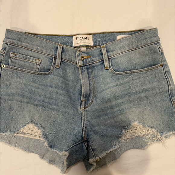 Frame Denim Women's Faded Blue Jean Shorts - Picture 1 of 2